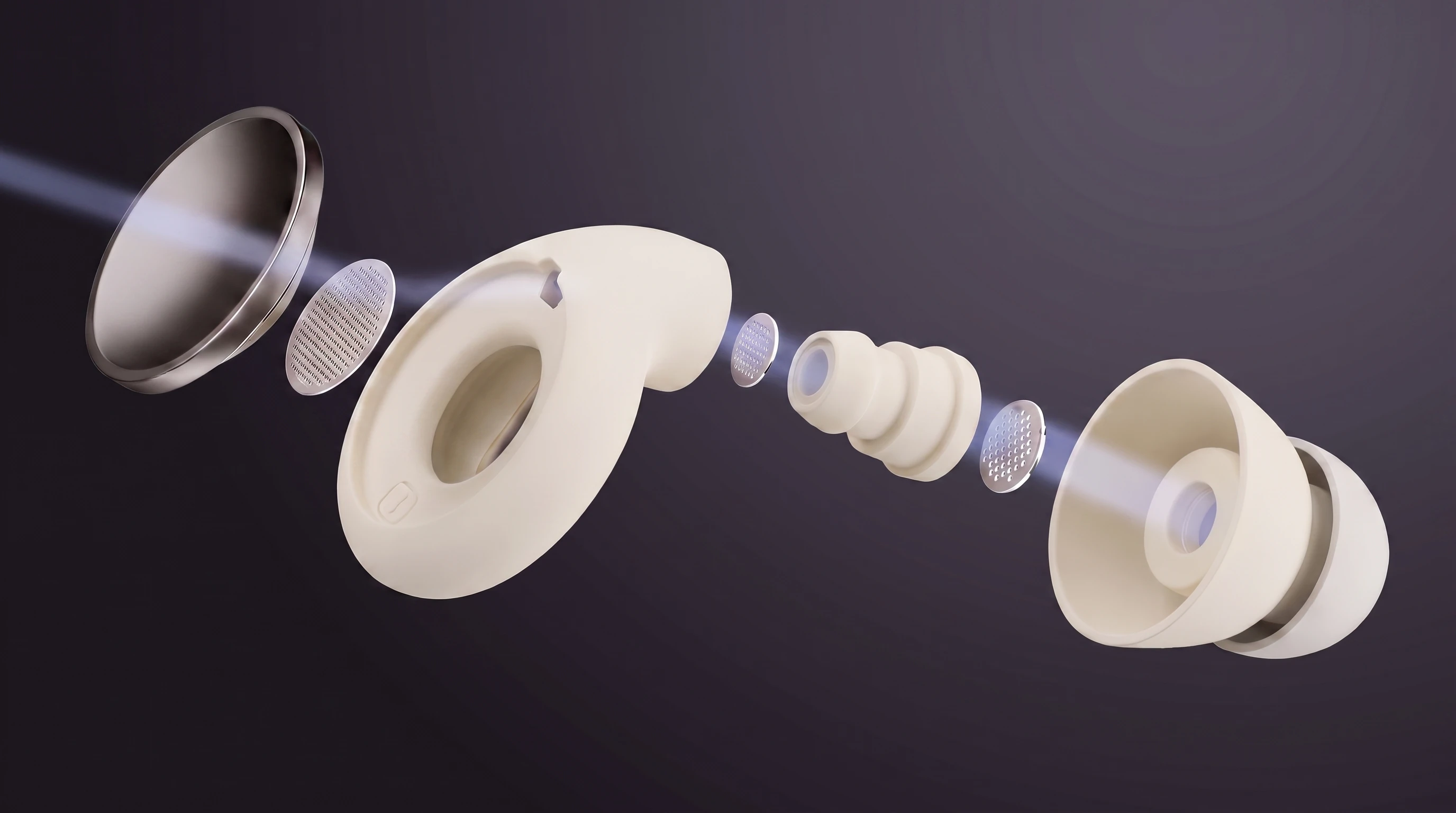 AiroCore Filter Stack — exploded view showing five filter layers